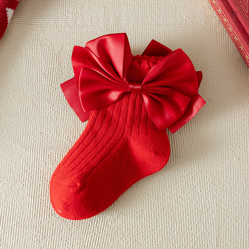 Children's Christmas Red Cartoon Cute Baby New Year Socks