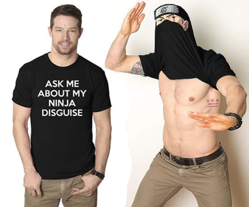 Ninja Disguise Flip-Up Tee - Interactive Joke Shirt