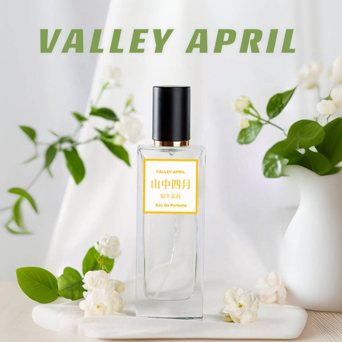 Valley April yunnan jasmine parfum 50ml — clean floral scent, Chinese calligraphy label