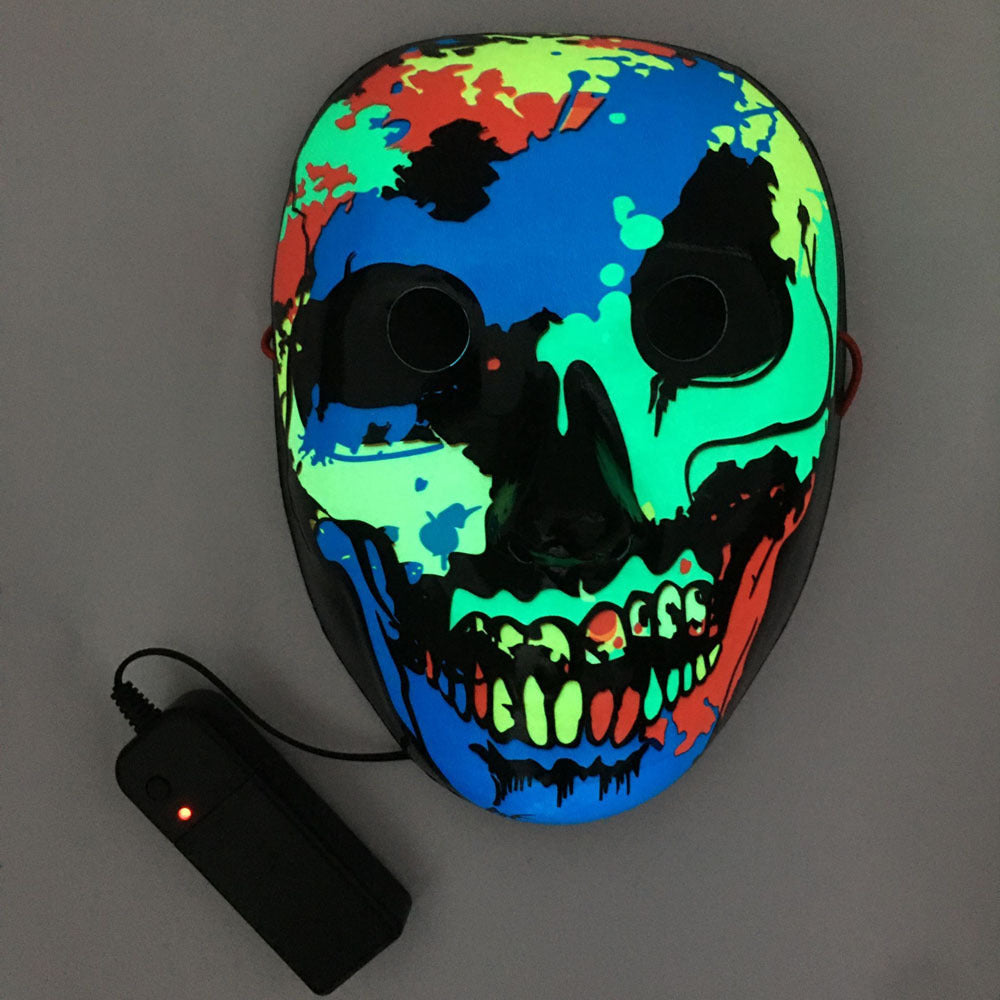 Glowing Skull Mask — Light-Up Halloween Face Cover