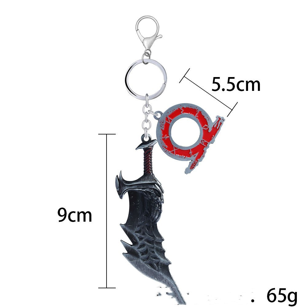 Kratos keychain variant A4 — lightweight alloy, Ragnarök saga design