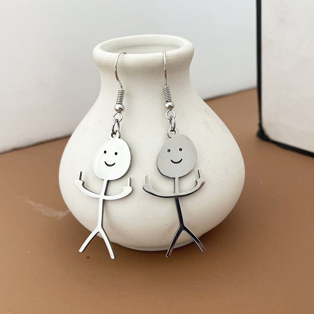 Middle Finger Doodle Earrings - Cheeky Statement Studs