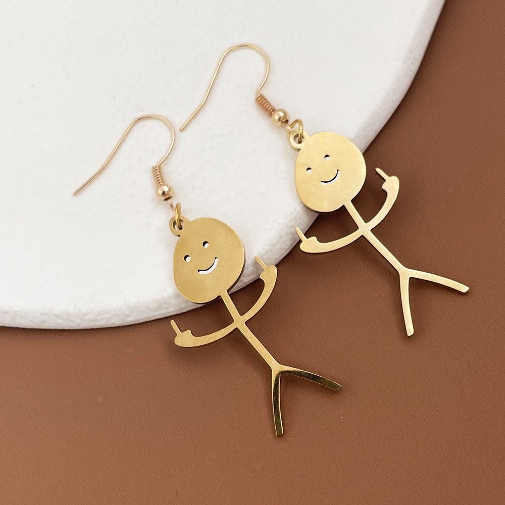 Middle Finger Doodle Earrings - Cheeky Statement Studs