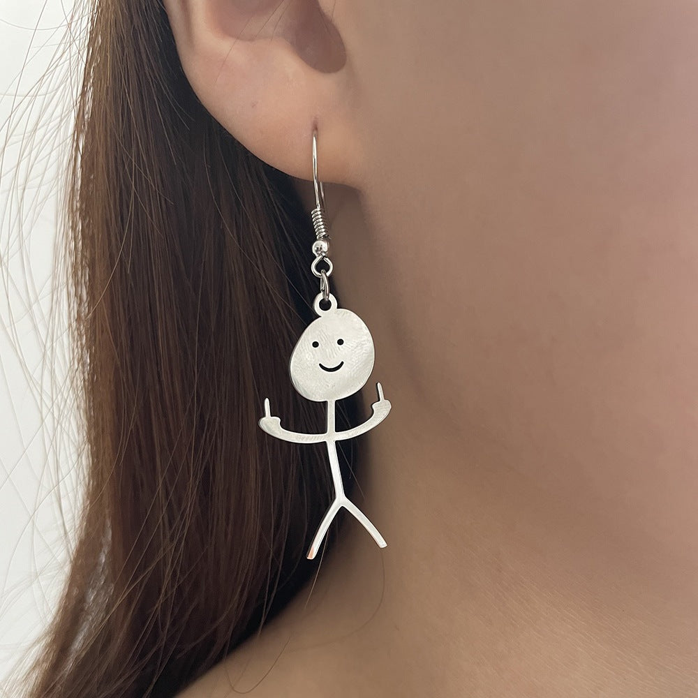 Middle Finger Doodle Earrings - Cheeky Statement Studs
