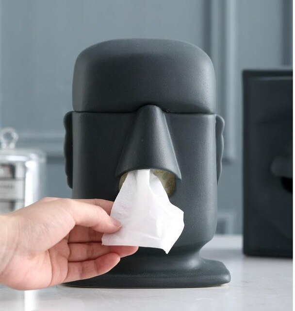 Moai Statue Ceramic Drawer - Functional & Exotic Home Decor
