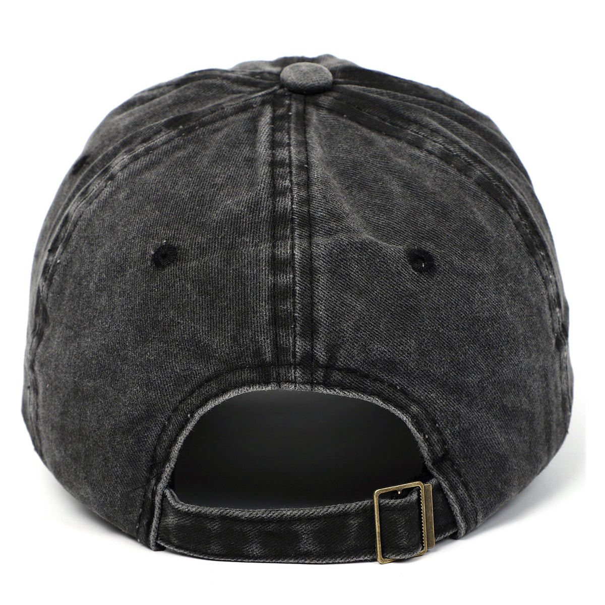 Distressed Gray Baseball Cap with Ghost & Halo Embroidery