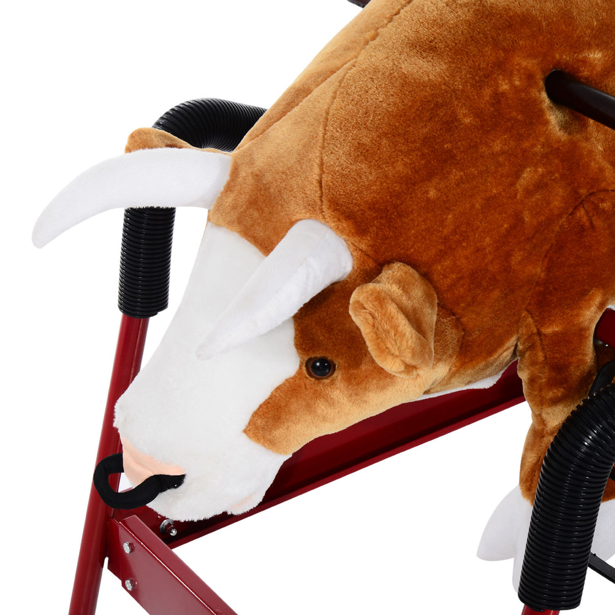 Kids spring bull rocker - scale reference with child showing generous seat size