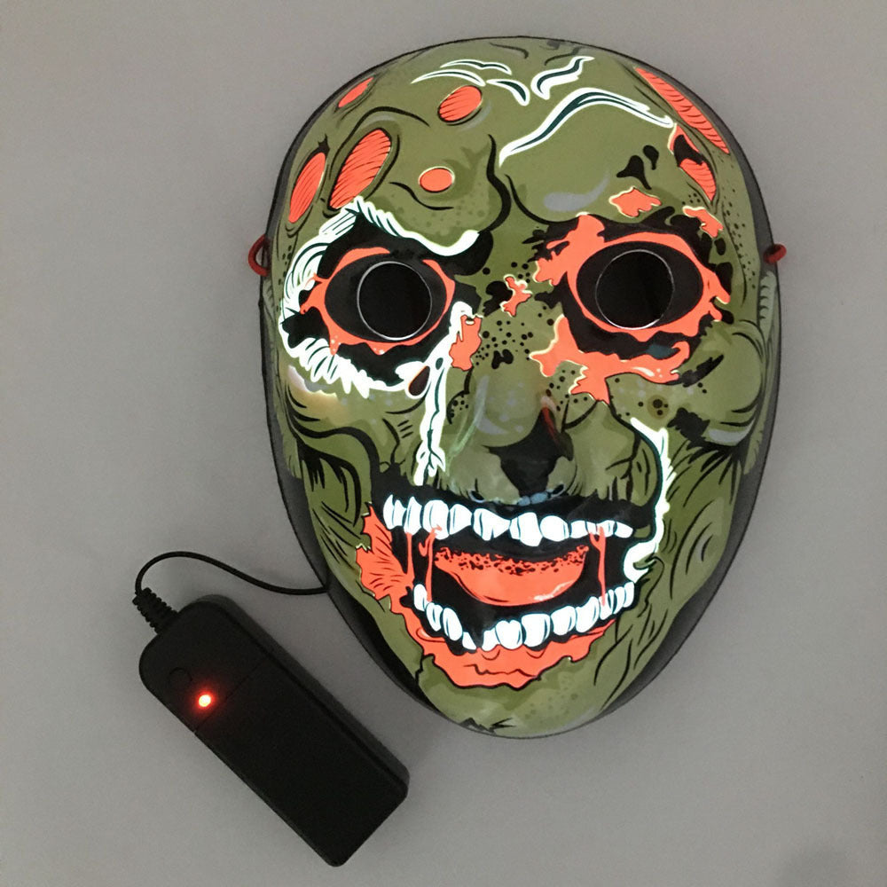 Glowing Skull Mask — Light-Up Halloween Face Cover