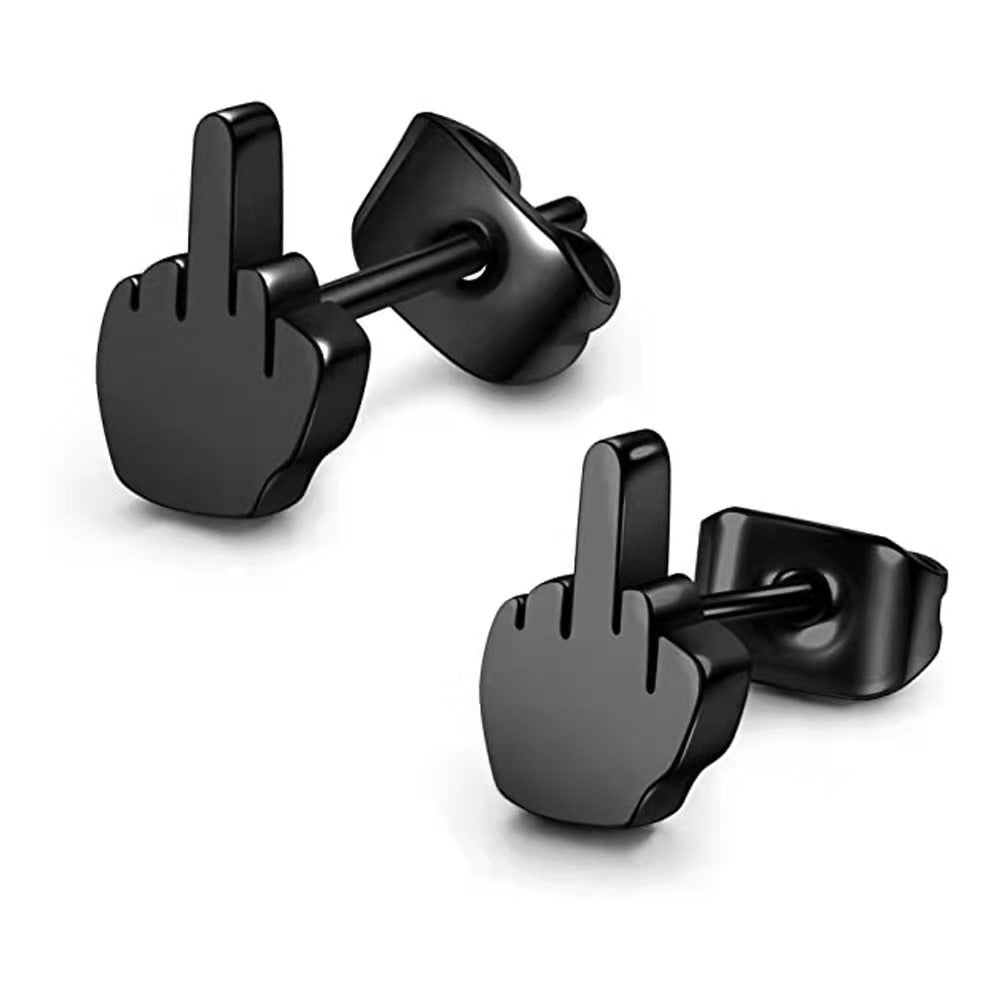 Middle Finger Doodle Earrings - Cheeky Statement Studs
