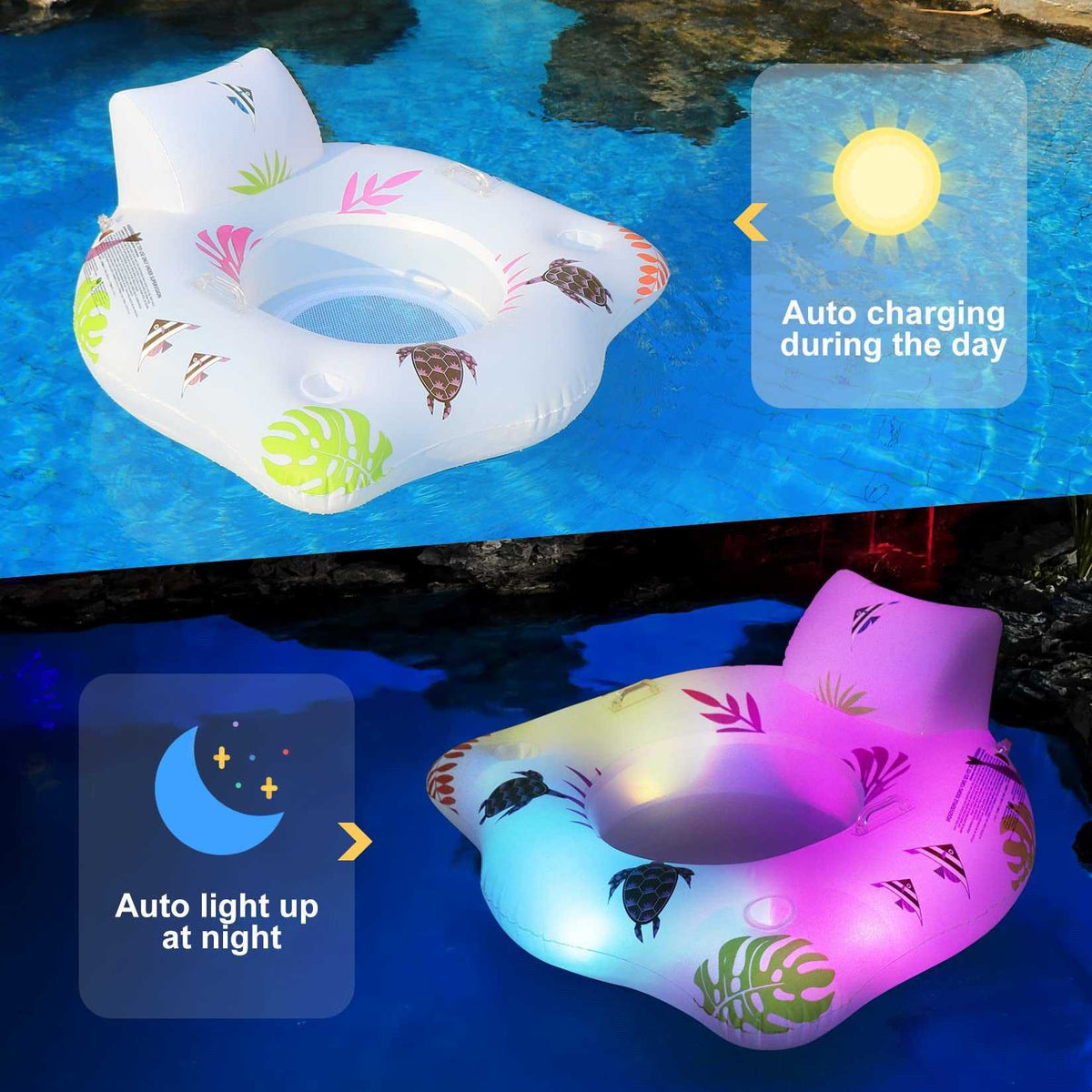 Inflatable Float Luminous U-shaped Seat Float